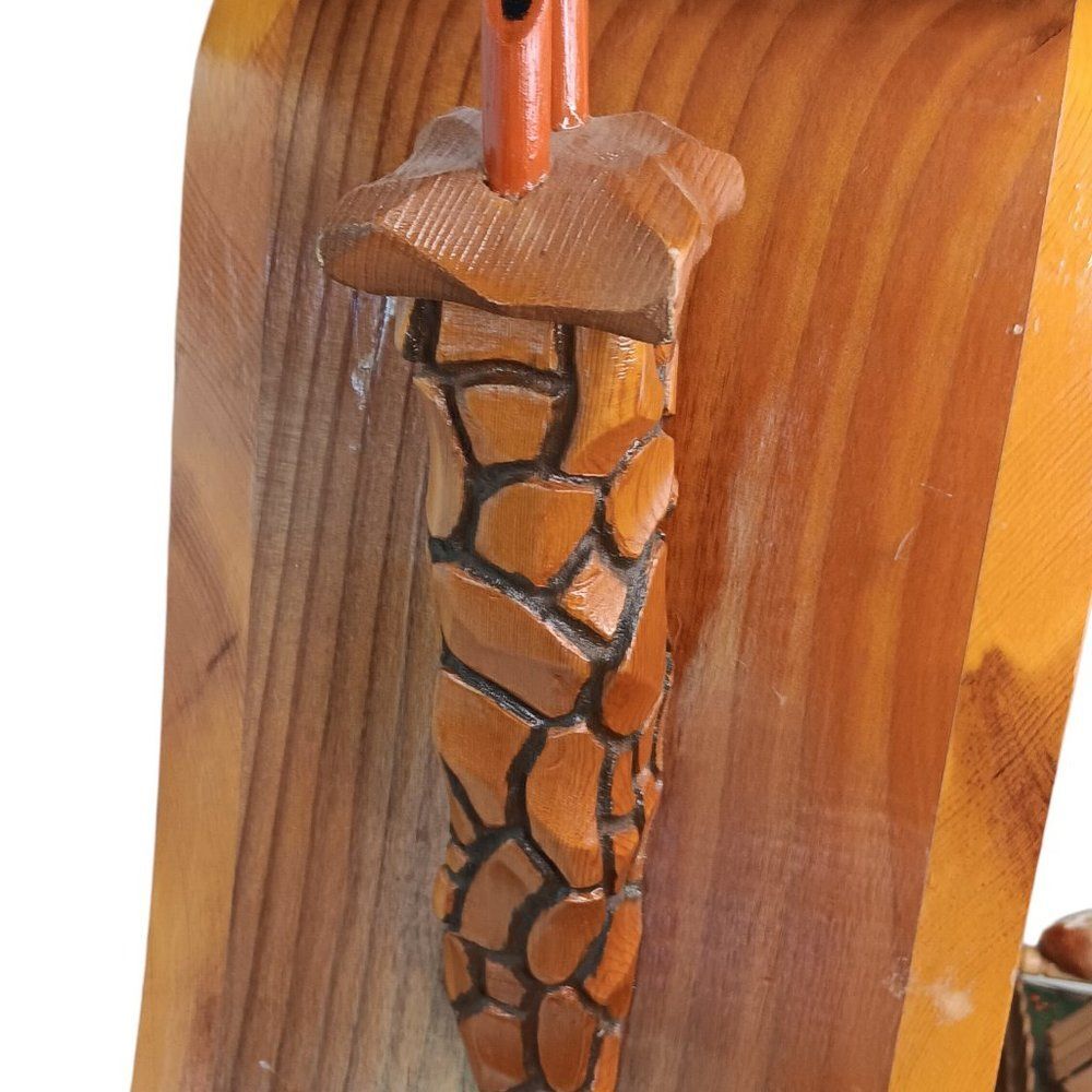 Whimsical Cottage Garden Bird Feeder Wood Carved and Hand Painted Gnome Fairy - Picture 10 of 15